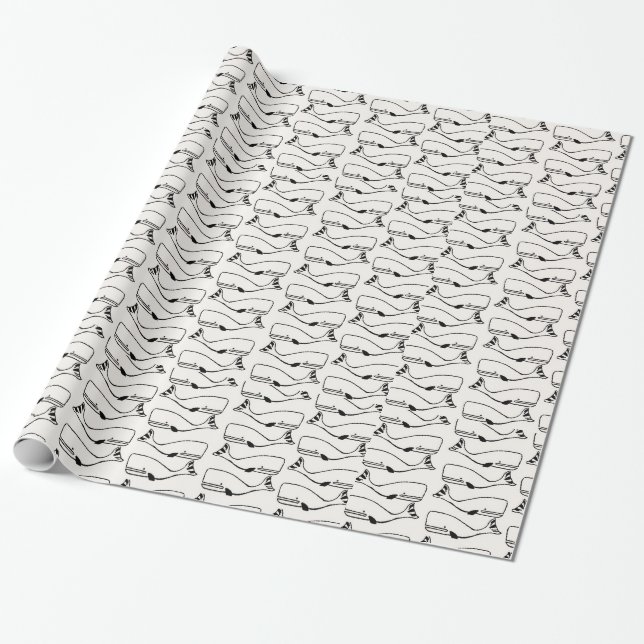 Whale geometric pattern wrapping paper (Unrolled)
