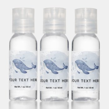 Whale Hand Sanitizer Bottle by PerfectPrintableCo at Zazzle