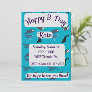Whale Happy Birthday Invitation