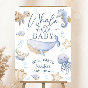 Whale Hello Baby Shower Boy Ocean Welcome Foam  Board