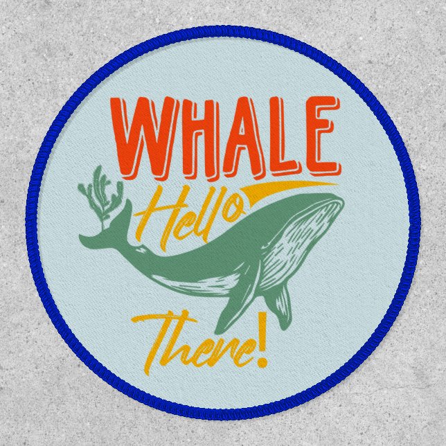 Whale Hello There Blue Whale Sea Life Patch (Front)