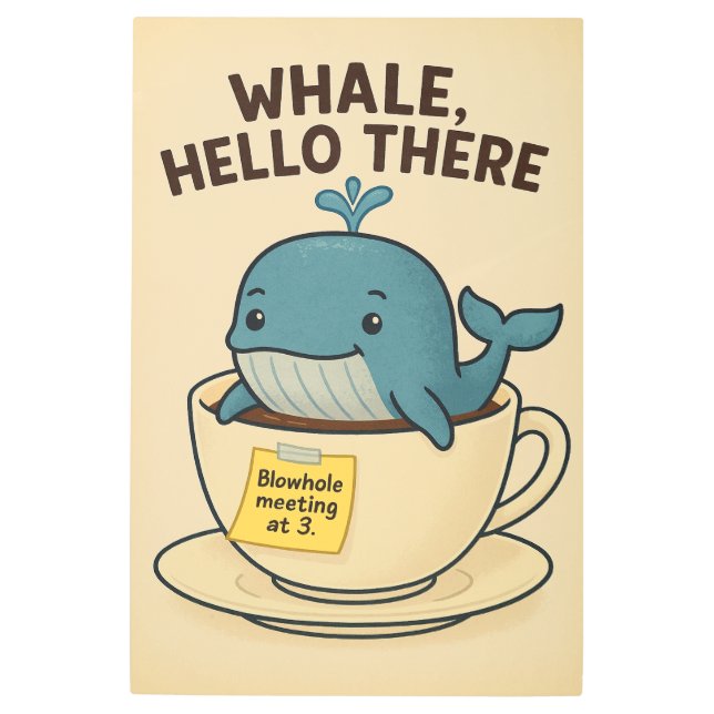 Whale, Hello There Metal Print (Front)