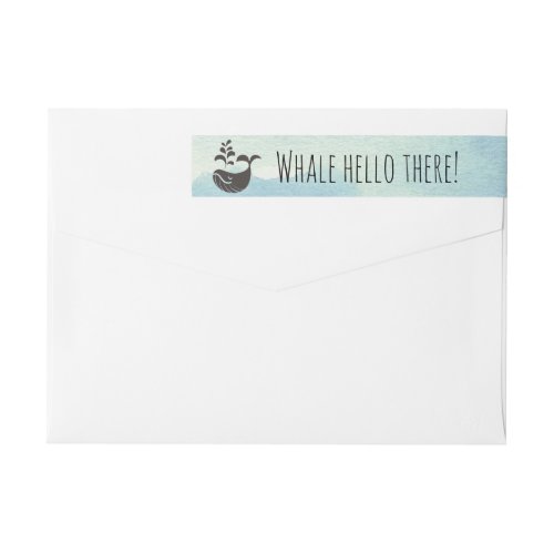 Whale Hello There Nautical Pun  Return Address Wrap Around Label