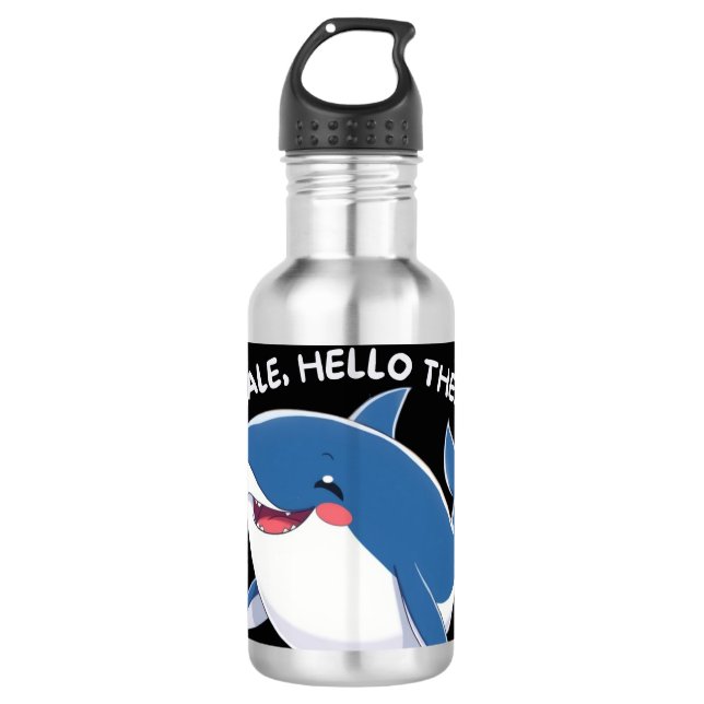 Whale Hello There Stainless Steel Water Bottle (Front)