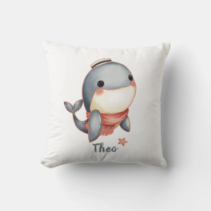 Whale Hello There! Throw Pillow