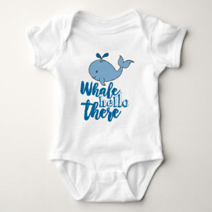 Whale Hello There Whale Cartoon Cute Baby Whale De Baby Bodysuit