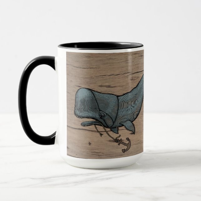 Whale & Hibiscus Mug 15oz (Left)