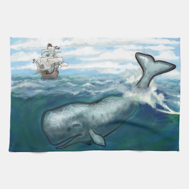 Whale Ho Kitchen Towel (Horizontal)