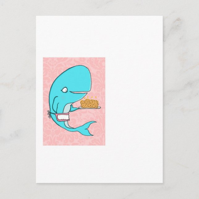 Whale homemaker mother with krill cake postcard (Front)