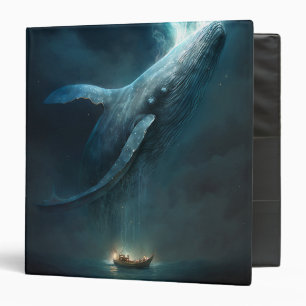 Whale In The Sky Fantasy Art 3 Ring Binder