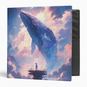 Whale In The Sky Fantasy Art 3 Ring Binder