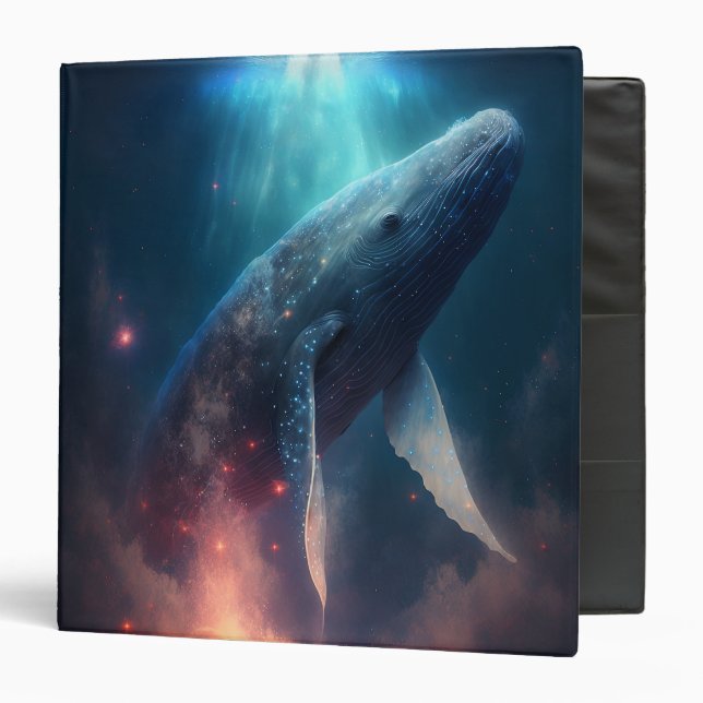 Whale In The Sky Fantasy Art 3 Ring Binder (Front/Inside)