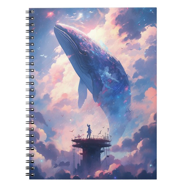 Whale In The Sky Fantasy Art Notebook (Front)