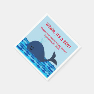 Whale, It's A Boy Baby Shower Napkins