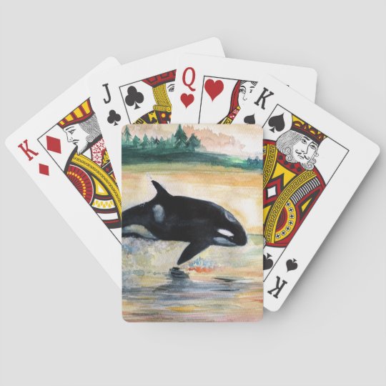 Whale Jumping Orca Classic Playing Cards | Zazzle.com