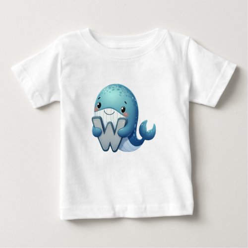 Whale Letter W Baby T_Shirt