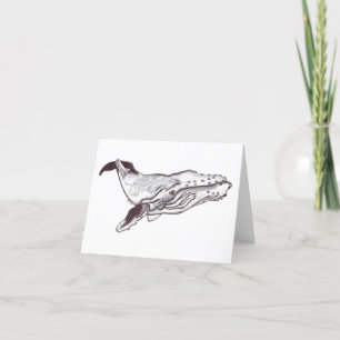 WHALE LETTERPRESS THANK YOU CARD