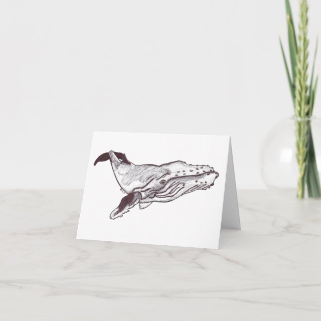 WHALE LETTERPRESS THANK YOU CARD (Front)