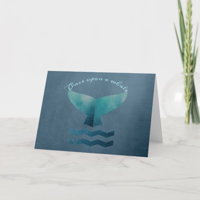 whale letterpress thank you card (Front)