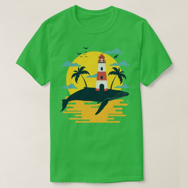 Whale Lighthouse 1 T-Shirt (Design Front)