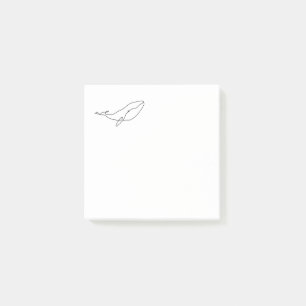 Whale , line art illustration post-it notes