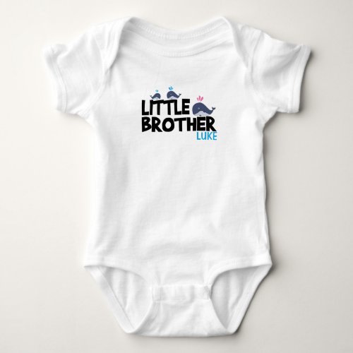 whale little brother matching baby bodysuit