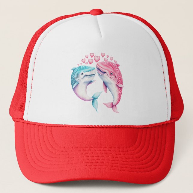 Whale Love: A Romantic Tale of Affectionate Souls Trucker Hat (Front)