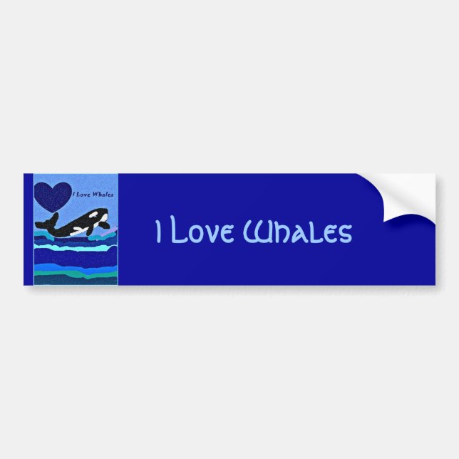 Whale Lover Killer whale bumper sticker (Front)