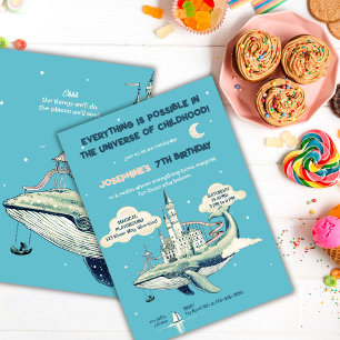 Whale Magic Flight Birthday Party Invitation