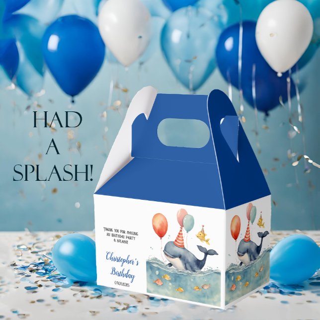 Whale Make a Splash Boys Birthday Favor Boxes (Creator Uploaded)