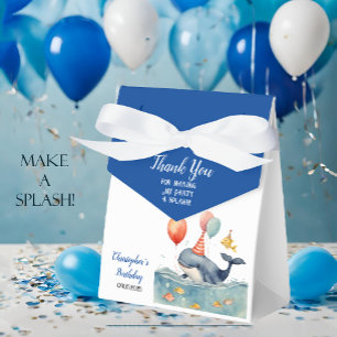 Whale Make a Splash Boy's Birthday Thank You Favor Boxes