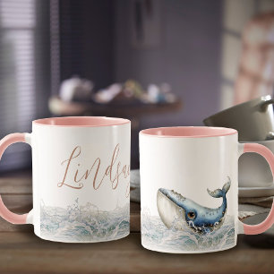 Whale Minimalist Name Coffee Mug