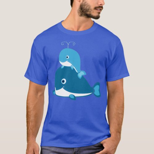 Whale Mom and Baby Whales T_Shirt