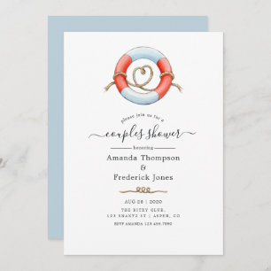 Whale Nautical Couples Shower Invitation