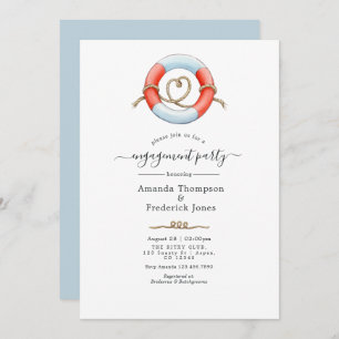 Whale Nautical Engagement Party Invitation