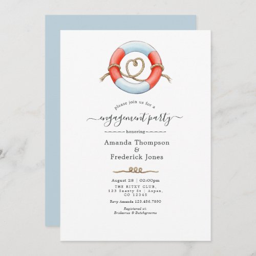 Whale Nautical Engagement Party Invitation