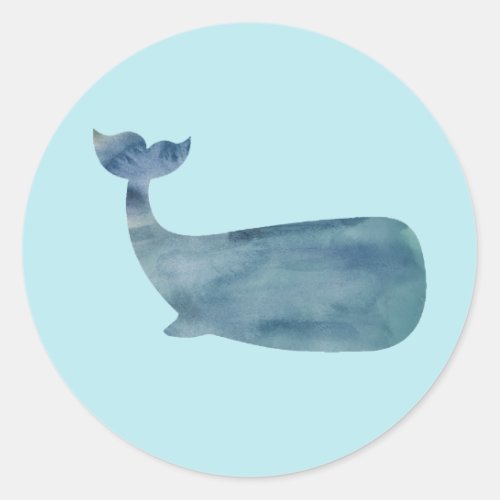 Whale Nautical Ocean Party Thank You Stickers