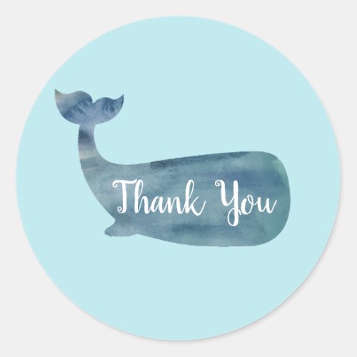 Whale Nautical Ocean Party Thank You Stickers