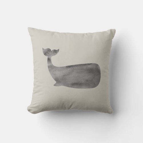 Whale Nautical Ocean Throw Pillow
