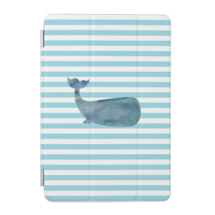 Whale Nautical Stripe iPad Mini Cover