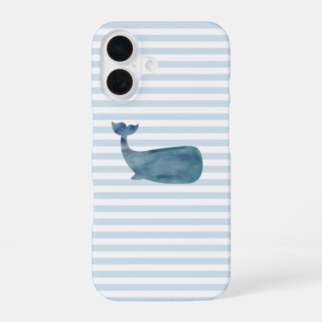 Whale Nautical Stripe  Iphone Case (Back)