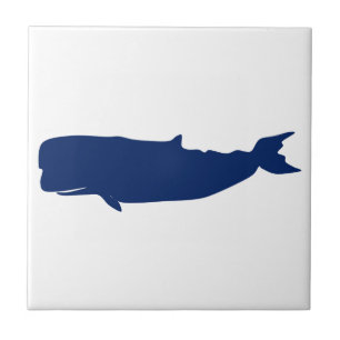 Whale Navy Ceramic Tile