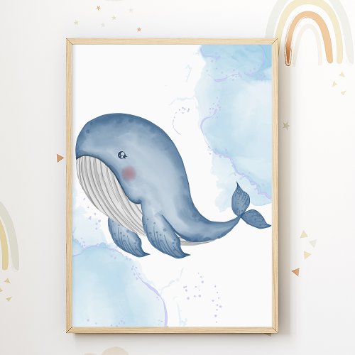 Whale Nursery Poster Sea Animal Kids