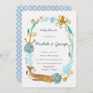 Whale Ocean Baby Shower Invitation