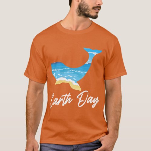Whale Ocean Earth Day Cute Save The Animal Environ T_Shirt
