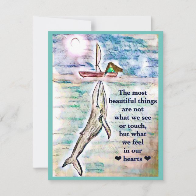 Whale ocean Painting Greeting Card Personalize it (Front)