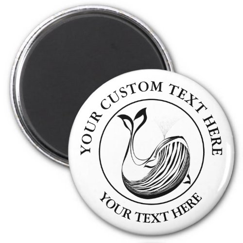 Whale Ocean Sealife Custom Icon Logo  Magnet