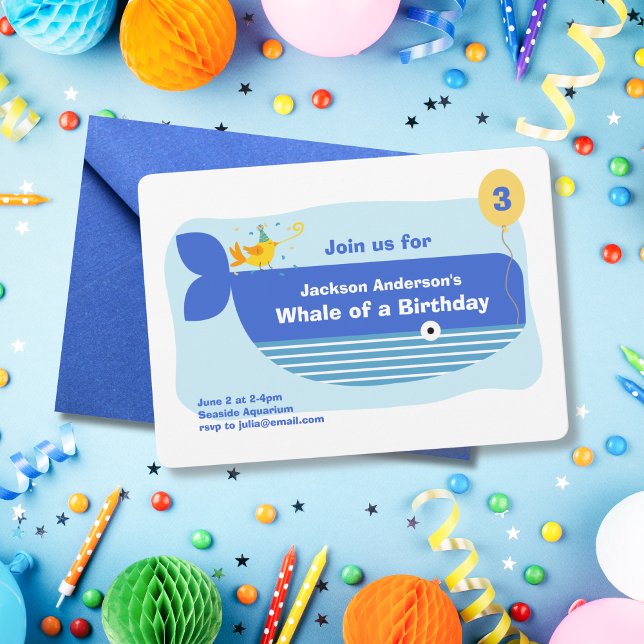 Whale of a Birthday Party Invitation (Creator Uploaded)