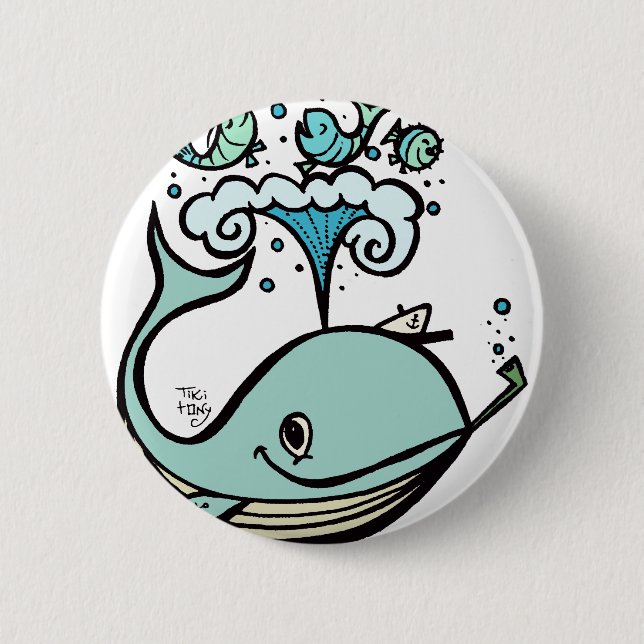 Whale of a Captain! by Tiki tOny Button (Front)