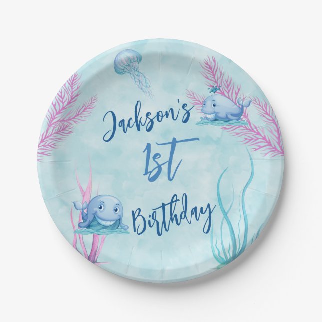 Whale of a Good Time Paper Plates (Front)